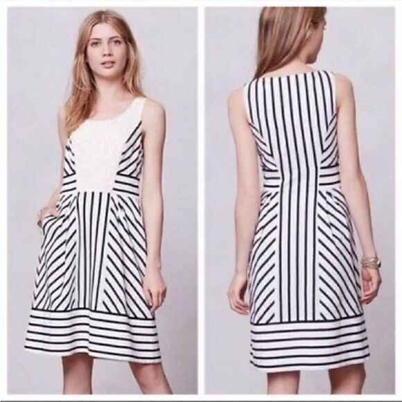 ANTHROPOLOGIE Maeve Chessia striped dress size 4 - Picture 1 of 16